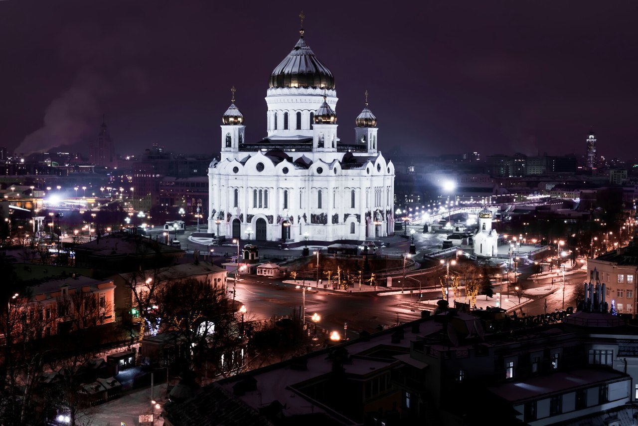 храм христа спасителя ночное