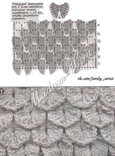 Рисунок чешуйки крючком