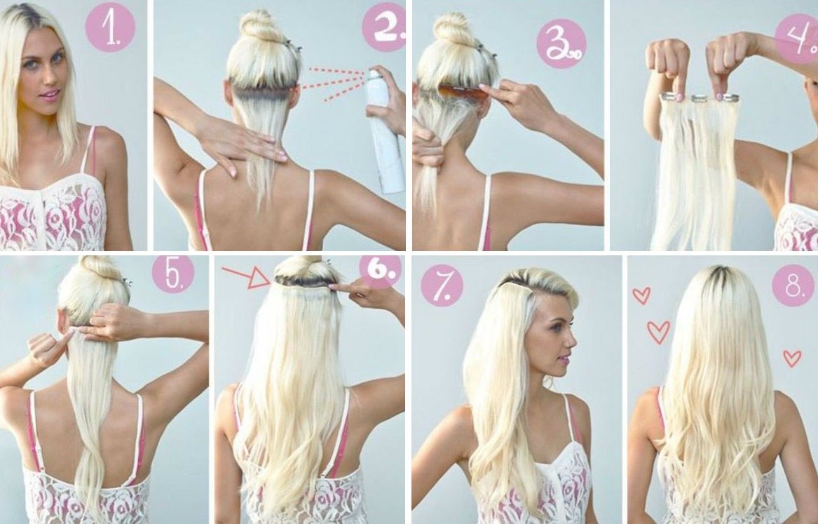 Как сделать накладные волосы чтобы своих не было видно