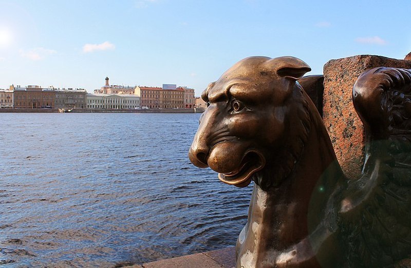 Санкт петербург необычные места. Грифоны в Санкт-Петербурге на Университетской набережной. Грифоны на Университетской набережной. Грифоны на Васильевском острове СПБ. СПБ Грифоны на Университетской набережной.