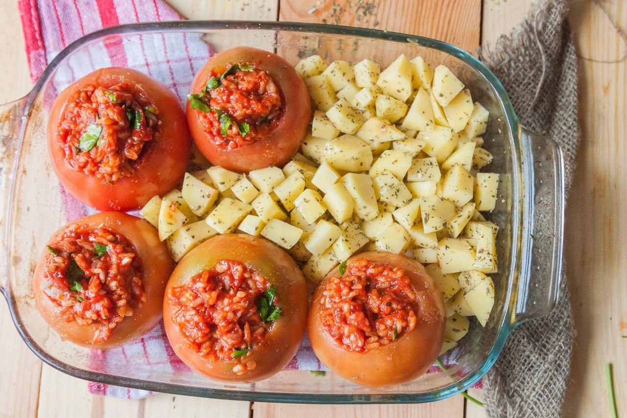 Фаршированные помидоры с фаршем в духовке рецепт с фото