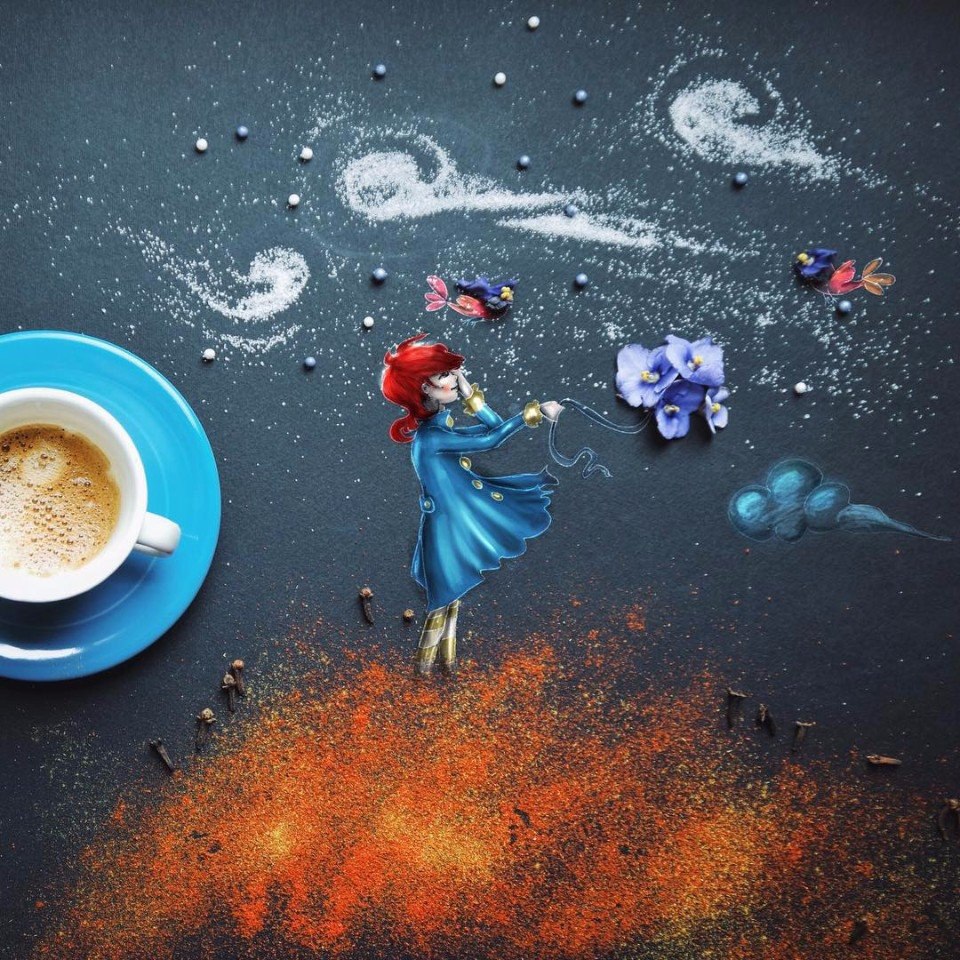 Кофейные картины итальянской художницы Cinzia Bolognesi