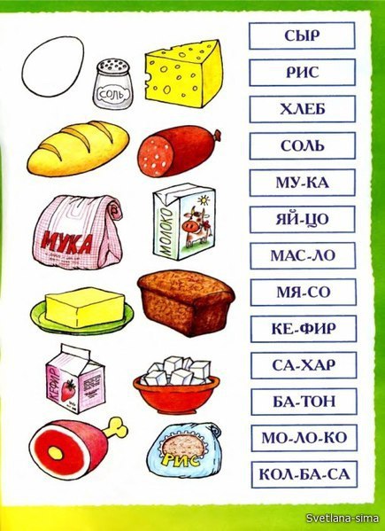 Соединить слова и картинки для детей