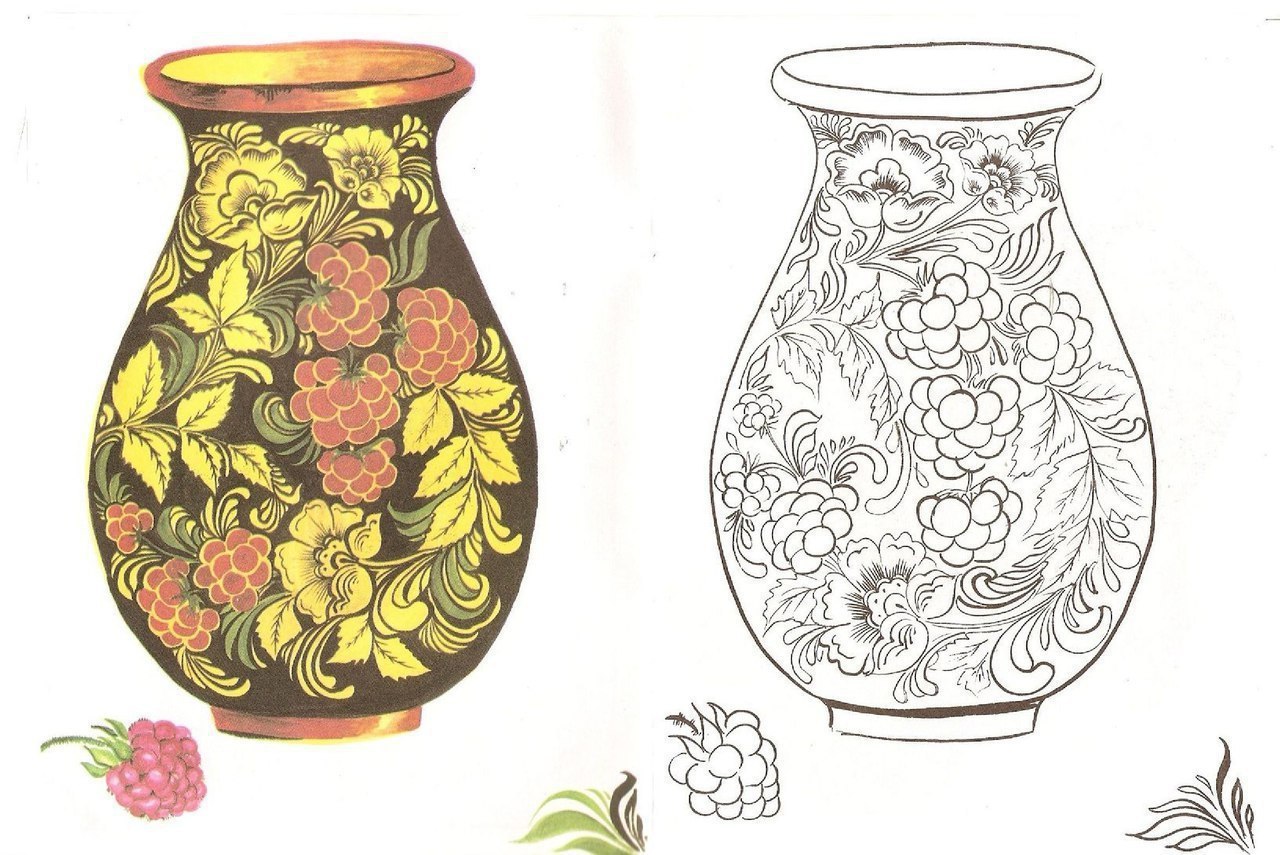 Хохломская роспись ваза