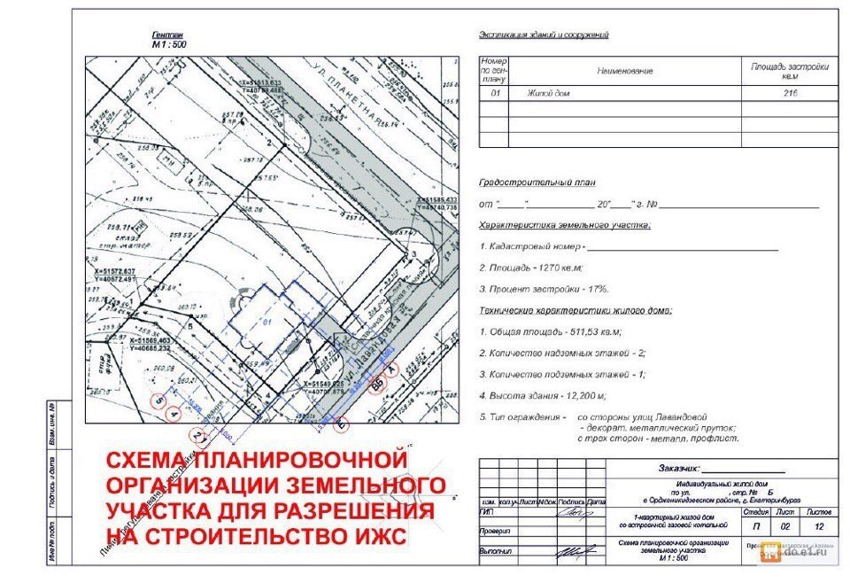 Схема отображающая расположение построенного реконструированного объекта