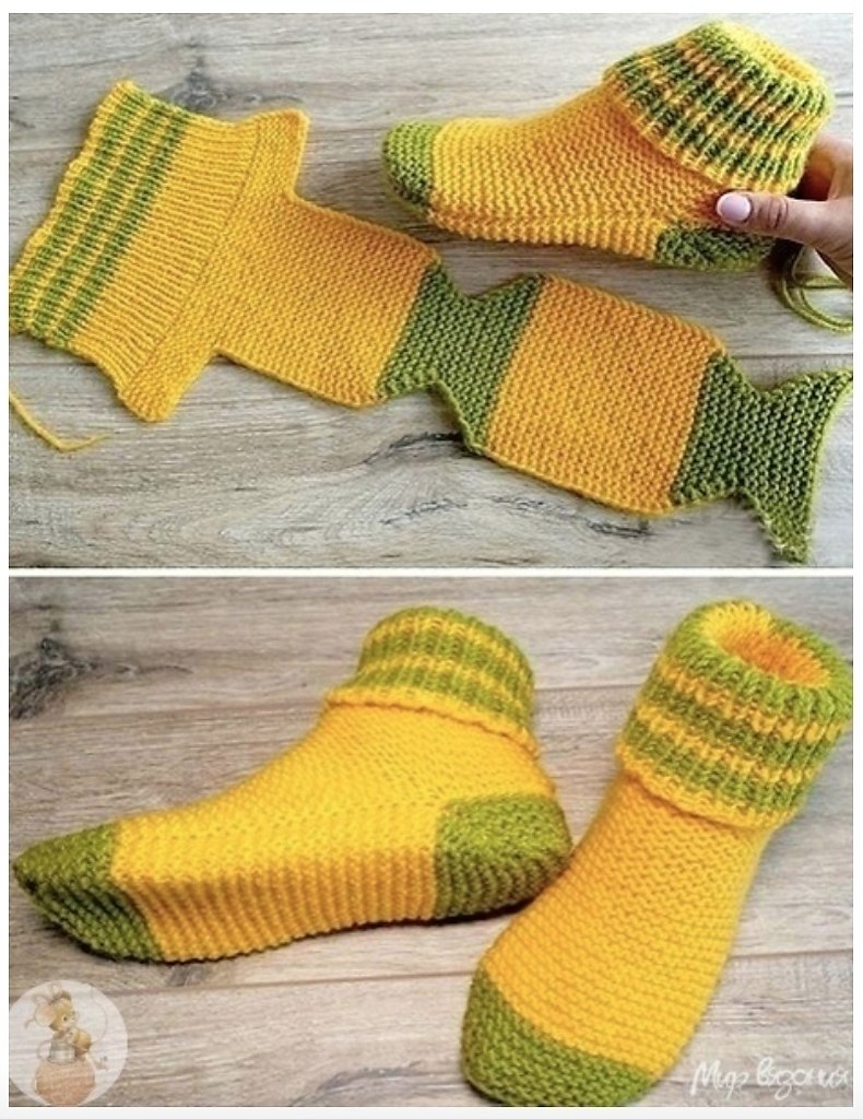 Вязание носков 2 спицами