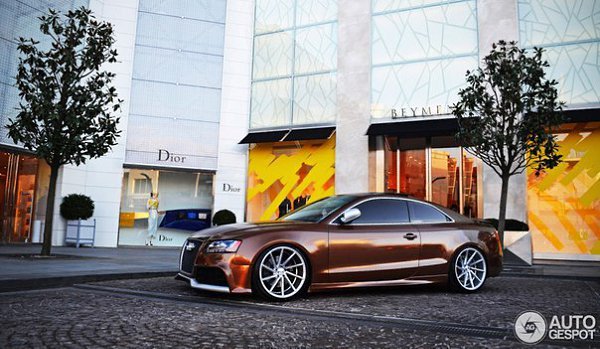 Audi S5 with Rieger RS5-style bodykit and Vossen wheels.