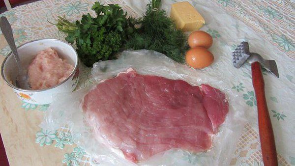 Мясной рулет с яйцом.Ингредиенты:продукты для мясного рулета с яйцом-свиное мясо (это может быть ... - 2
