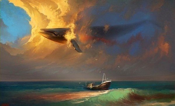 Небо, море, облака: сюрреалистические рисунки российского художника Артема Чебохи - 6