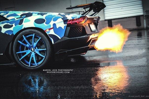 Bape Lamborghini Aventador. Bape Camo Liberty Walk kit Forgiato wheels Innotech exhaust - 8