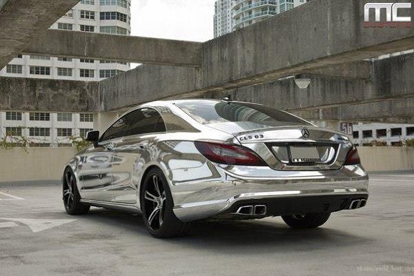 Chrome Mercedes-Benz CLS63 AMG On Savini Wheels. - 4