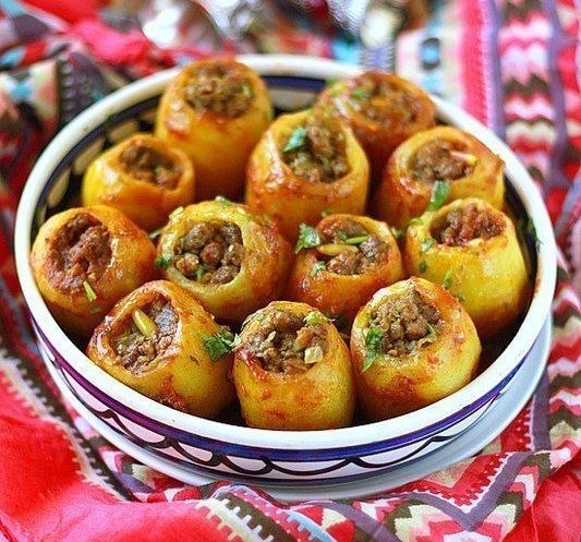 Фаршированный картофель (Батата махши). Ингредиенты:картофель 2 кгфарш смешанный ...