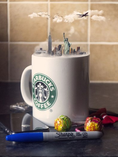 Creative Photo Illusions Of Miniature Cities In Cups! . . . . . . . . . . . . . . . . . . . . . . . ... - 6