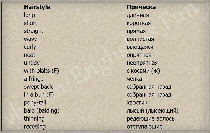 Прилагательные для описания комнаты на английском