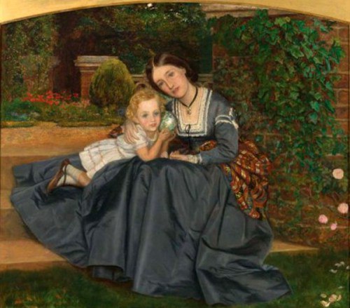 Mother And Child In The Garden /     