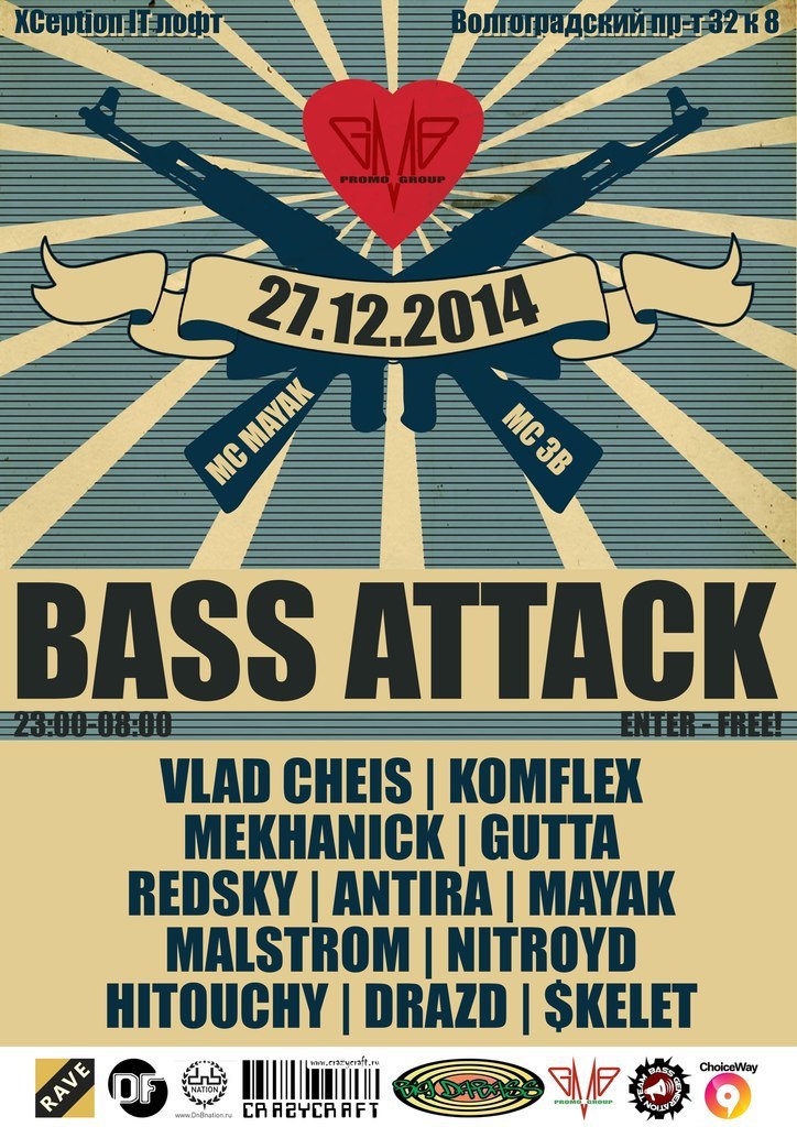 BASS ATTACK B2B SESSIONS.Drum and Bass (Neurofunk/Ragga Jungle/Jump up/Drumstep/Darkside)Line upVLAD ...