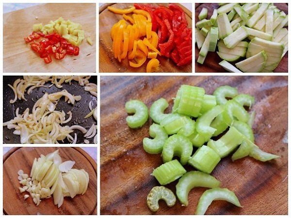 Фунчоза с овощами и морепродуктами.Ингредиенты:фунчоза - 100 глук - 1 шт.перец болгарский - 2 ... - 2