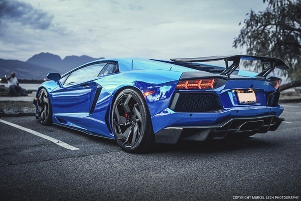 Chrome Blue Lamborghini Aventador PUR Wheels - 7
