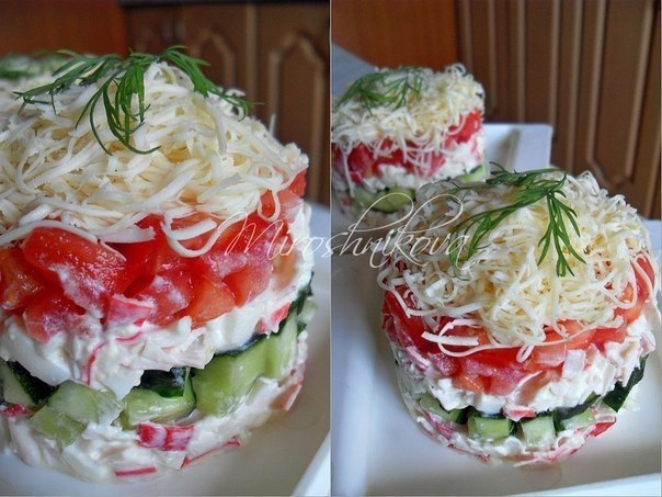 Безумно вкусный салат.Ингредиенты на 2 порционных салата:Крабовые палочки-200 гр.Яйцо вареное-2 ...