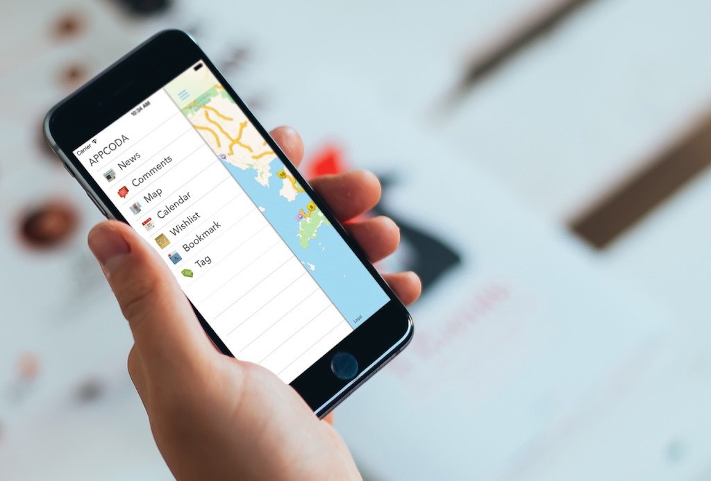 Разработка под ios софт. Слайдер меню. боковое меню в приложении. хабр приложение. tabbar ios.