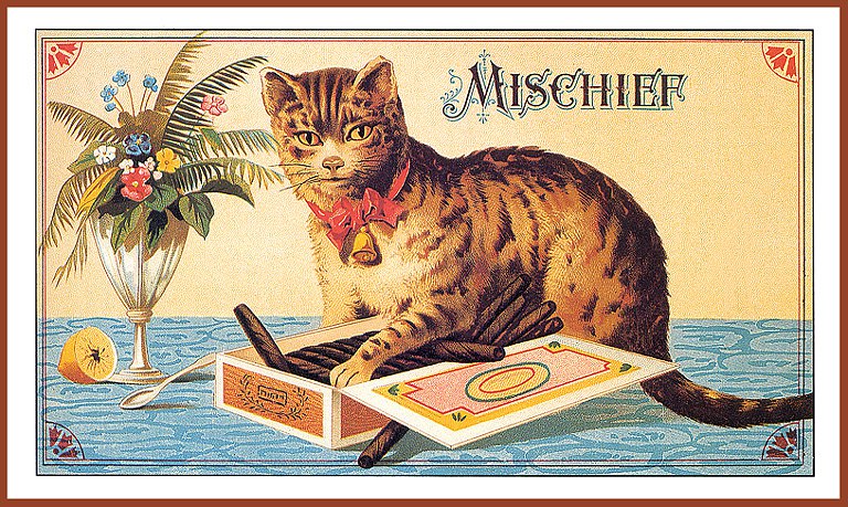 Cat in Old Ilustratives /     - 18