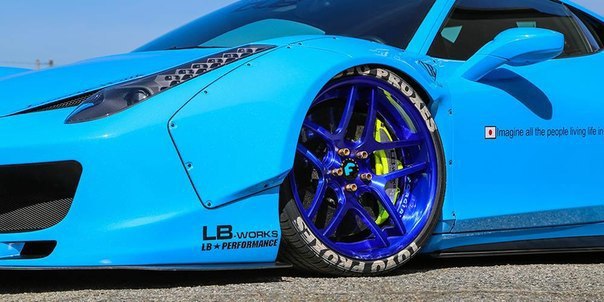 Liberty Walk Blue Ferrari 458 Italia Widebody - 3