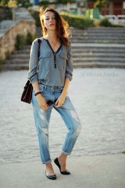 boyfriend jeans blouse - 6