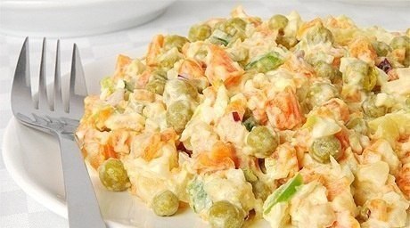 Салат из куриного мяса с морковью и зеленым горошком.115 ккал на 100 гр250 г отварного куриного ...