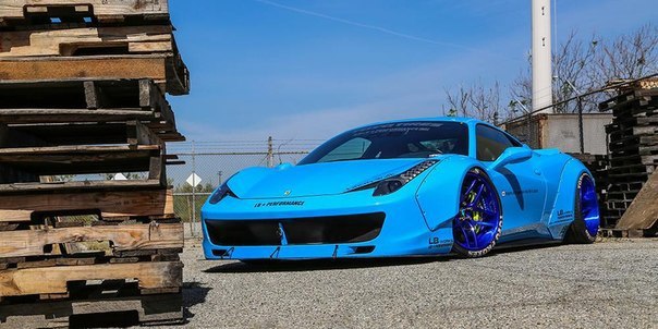 Liberty Walk Blue Ferrari 458 Italia Widebody - 2