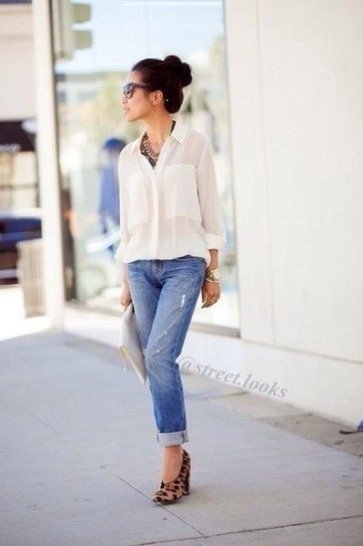 boyfriend jeans blouse - 2