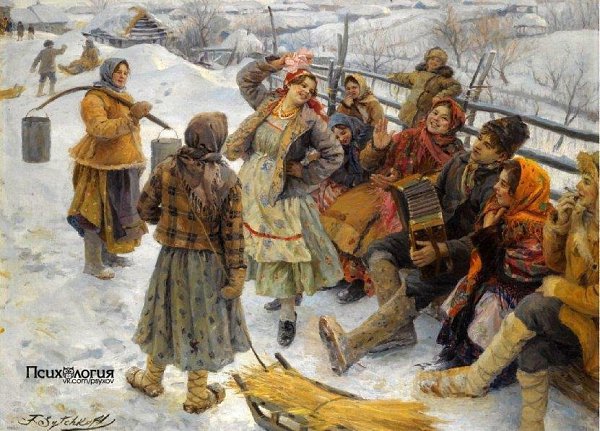 Зимние деревенские забавы в картинах русского художника Федота Васильевича Сычкова.