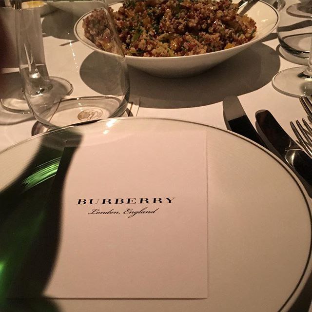 Thank you for a beautiful dinner last night ! @burberry