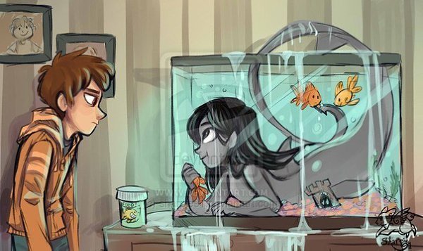 Милая серия иллюстраций “Моя подруга русалка“.Художник Rachel так же известный под ником sharpie91 - 6