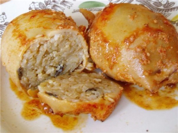 8 простых блюд с кальмаром: ценный источник белка.Сохрани себе! 1. Фаршированные кальмары, очень ...