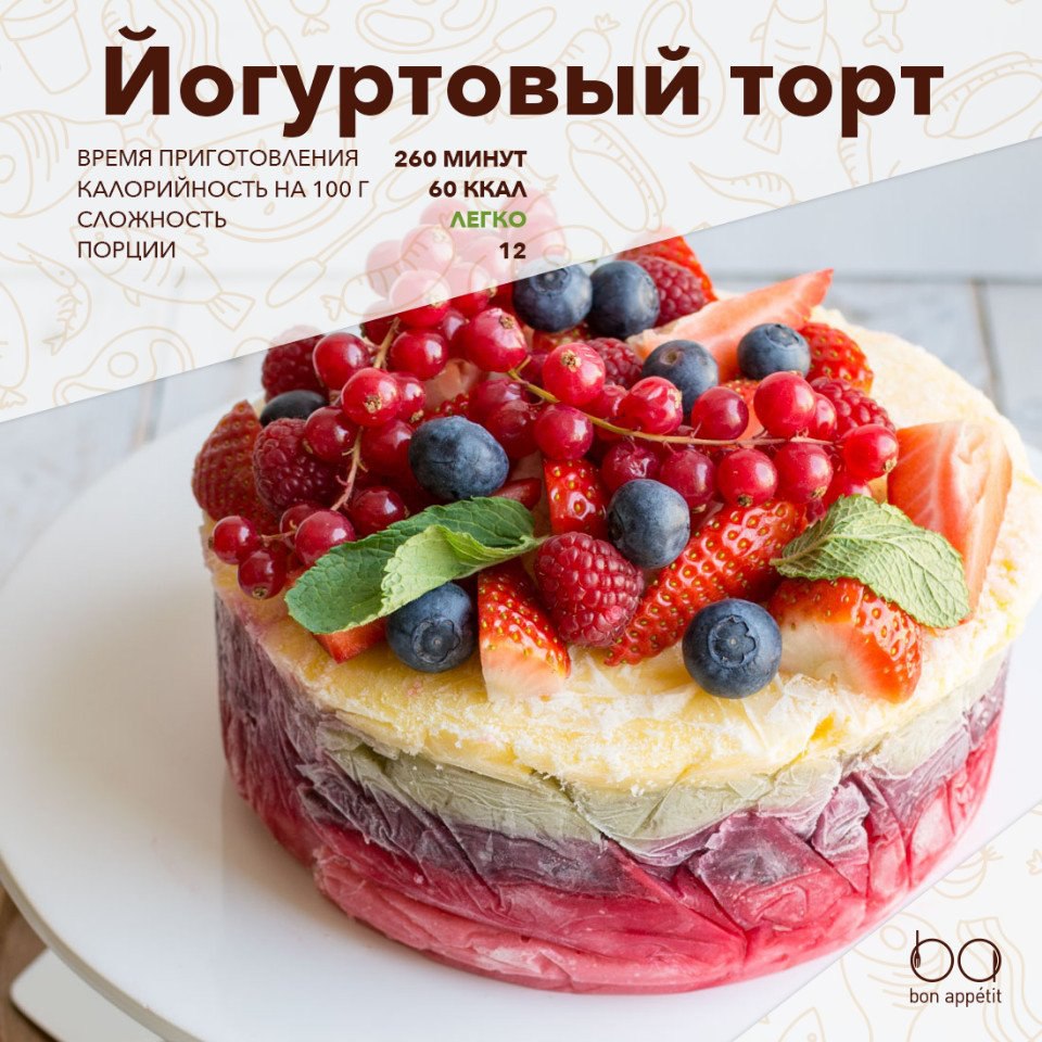 Йогуртовый торт-мороженое | Bon Appetit | Лучшие рецепты | Фотострана |  Пост №1121421952