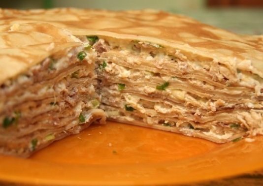 Готовим полезную белковую вкуснятину. Торт из яичных блинов с куриной начинкой. Понадобится: Яйцо 4 ...