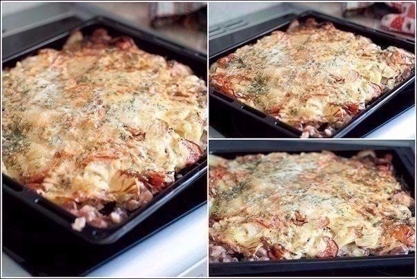 Мясо "под шубой" Ингредиенты: - свинина - 1 кг (если не любите свинину, то можно взять 2 ...