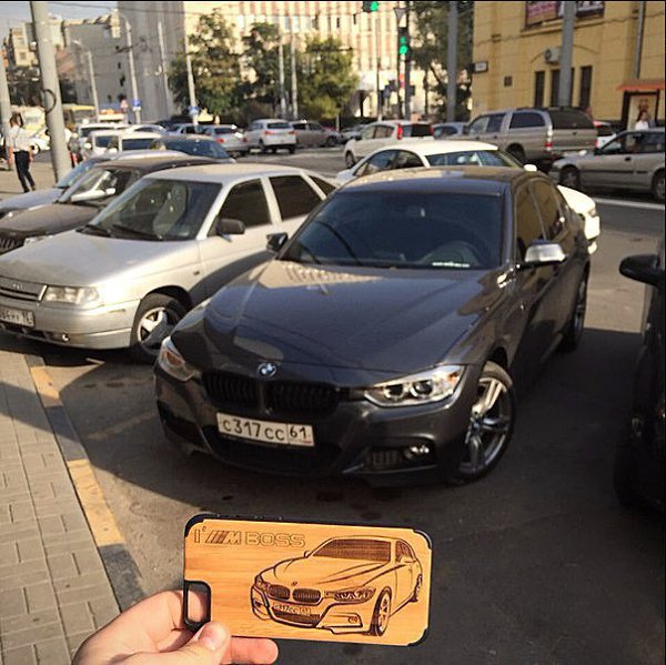 Чехол из дерева для iPhone с лазерной гравировкой авто твоего любимого. Любой мужчина будет в ... - 3