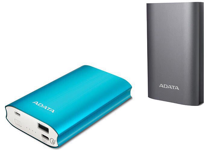 Мобильный аккумулятор Adata A10050QC поддерживает технологию ускоренной зарядки Qualcomm Quick ...