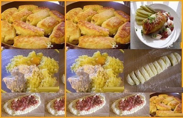 Картофельные рулетики. Ингредиенты: -Картофель – 500-600г -Яйцо сырое – 1шт -Мука пшеничная – ...