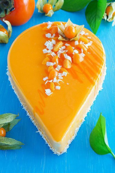 ТОРТ С ХУРМОЙ И БАВАРСКИМ МУССОМ.Яркий, необычайно красивый торт. Украсит любой праздничный ... - 2