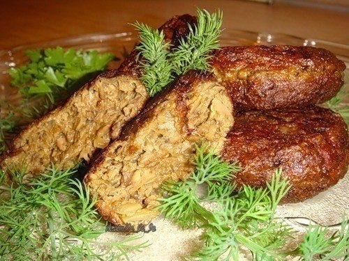Грибные котлетки.шампиньоны – 300 г;рис – 1,5 стакана;яйца – 2 шт.;лук репчатый – 2 ...