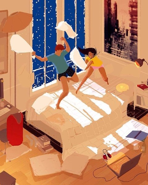 Художник Pascal Campion рисует жизнь своей семьи и каждой работой доказывает, что счастье — в ... - 2