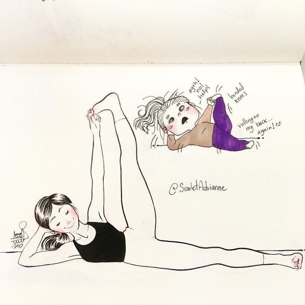 Когда я пытаюсь повторять движения.Иллюстрации by scarletadrianne#настроение@ican - 10