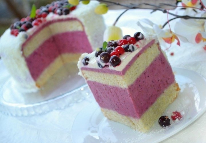 #готовим@fan_handmade.Торт-мусс «Смородиновое настроение»Ингредиенты:Яйца — 3 шт.Сахар (для ...