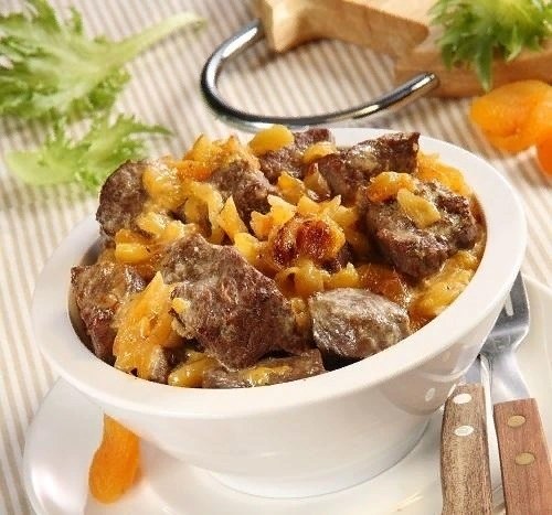 Тушеная постная говядина с курагой - шикарный вкус и несомненная польза! .на 100грамм - 104.59 ...