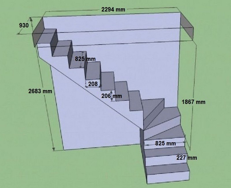 Размеры лестницы на второй этаж фото 36