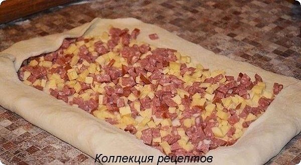 #выпечка.Тесто слоеное (пластина) дрожжевое 1 штукаколбаса/ветчина/сосиски/курица 150-200 граммсыр ... - 2