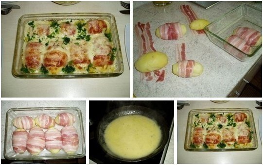 Картошка в одежке. Просто и очень вкусно! Ингредиенты: 8-10 картошек средней величины (не крупных) ...