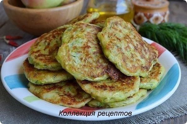 Кабачковые оладьи с сыром и зеленью. Ингредиенты: Кабачок — 1 Штука Сыр твердый — 100 Грамм Яйцо — 1 ...
